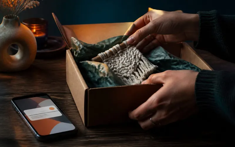 Seller reviewing a live Etsy shop dashboard on a laptop
